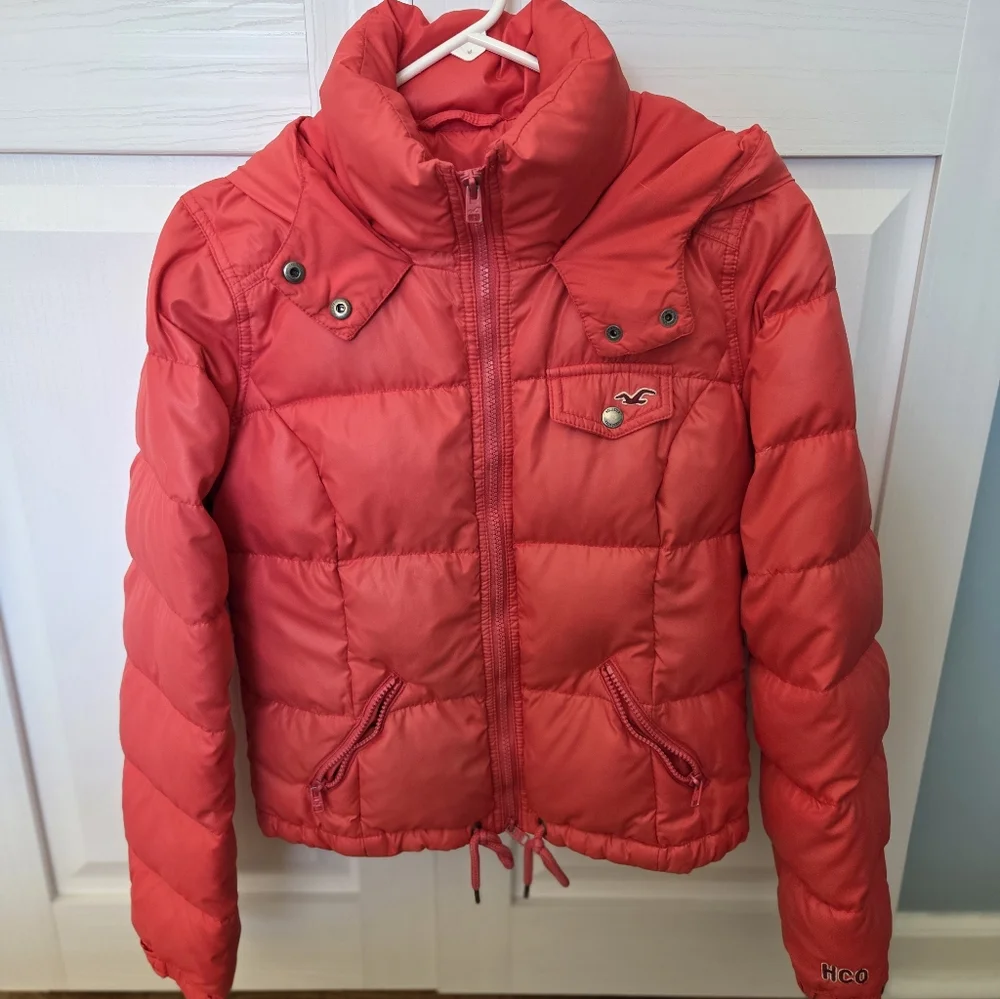 Hollister Pink Puff Down Coat